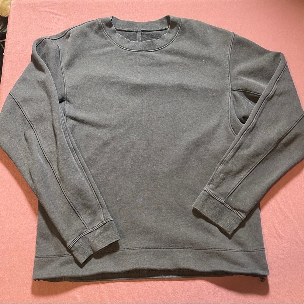 Lululemon French Terry Oversized Long Sleeve Crew Black - Mens Size Small UNISEX